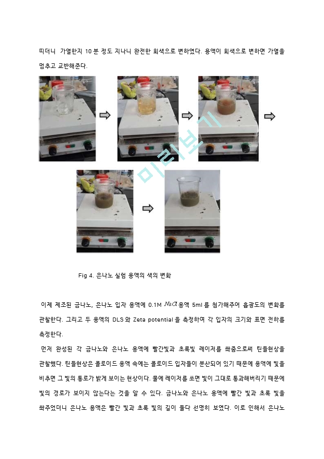 금나노와 은나노 입자의 합성 실험 결과레포트 [A＋].hwp